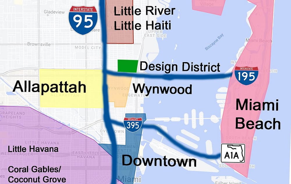 Miami Art Map Districts- Allapattah, Wynwood, Miami Beach, Little Haiti, Downtown, Design District