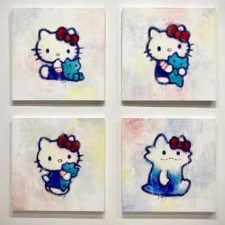 Hello Kitty + Kaiju Byron 
720mm x 720mm
Oil on canvas 

Kittys, which was only on display at Quiet Gallery last time, will be available for sale at KaikaiKiki Gallery🎀 kaikaikikigallery 

Hong Kong Art Basel ends today!

前回Quiet Galleryでは展示のみだったキティちゃんも、今回カイカイキキギャラリーにて販売となりました🎀

香港アートバーゼルは今日まで！

#artbasel #artbaselhk #kitty #hellokitty #kaiju #oilpainting #kaikaikikigallery
